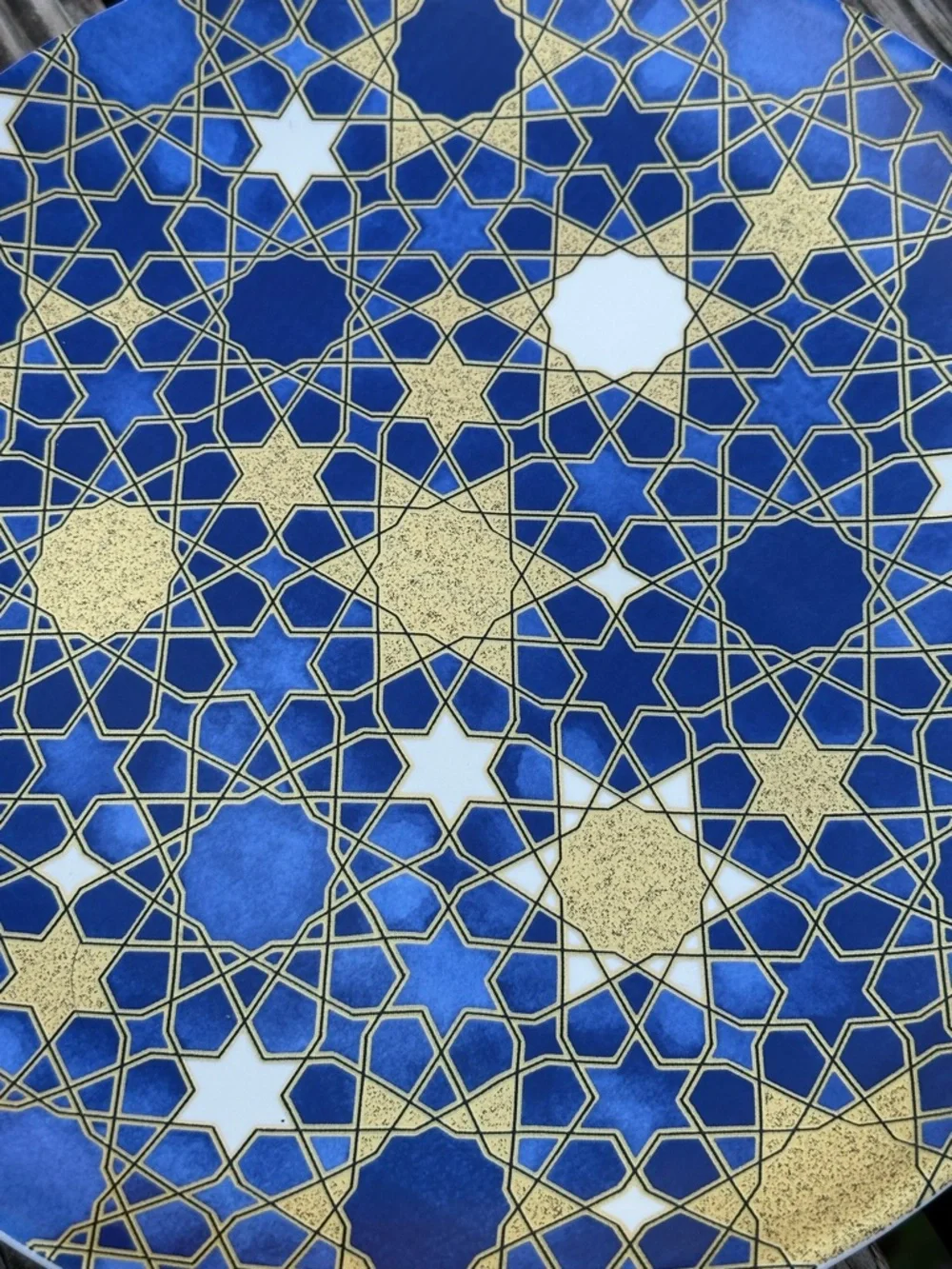 Williams Sonoma Salad Plate Set with Blue Star of David mosaic 2015